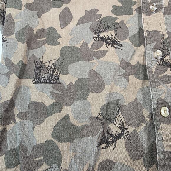 Wrangler Rugged Wear Camo Long Sleeve Button Up Shirt Size M All Over Dog Print - Picture 6 of 12